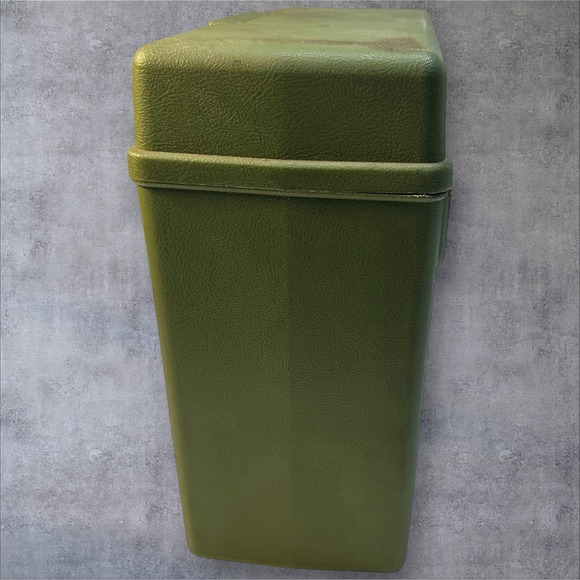 Vintage 1970's Sterling Plastics File‎ Storage Box in Army Green File Folders - Picture 8 of 11